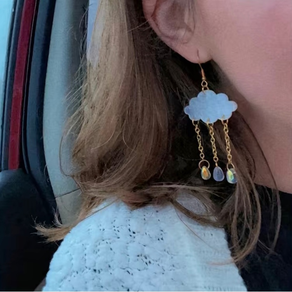NEW Raining Cloud earrings! - Picture 3 of 15